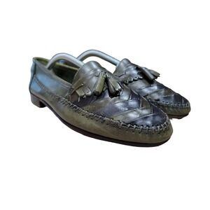 Giorgio Brutini Mens Le Glove Green Leather Moc Toe Dress Loafer 10.5 D